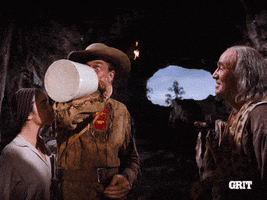 Old West Drinking GIF by GritTV