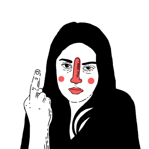 Liliam Middle Finger Sticker by Rafael Alejandro