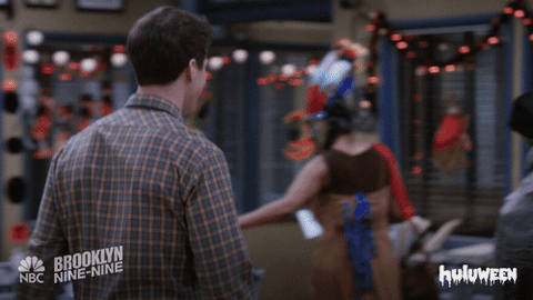 Andy Samberg Halloween GIF by HULU - Find & Share on GIPHY