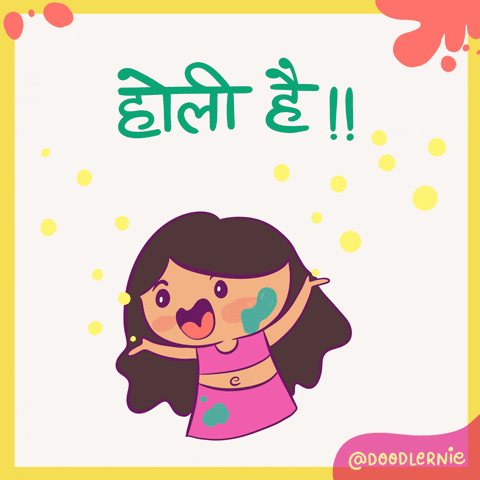 Holi Hindi GIF by Doodlernie