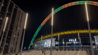 London's Wembley Stadium Arch Lit in Brazil's Colors to Honor Pele