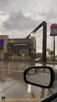 Wendy's Sign Crushes Neighboring Taco Bell After Severe Thunderstorm Hits North Texas