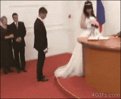 wedding dress wtf GIF