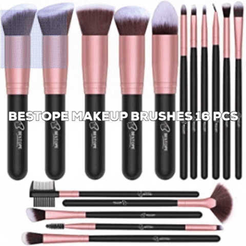 Bestope Makeup Brushes 16 Pcs Makeup Brush Set Premium Synthetic Foundation Brush GIF