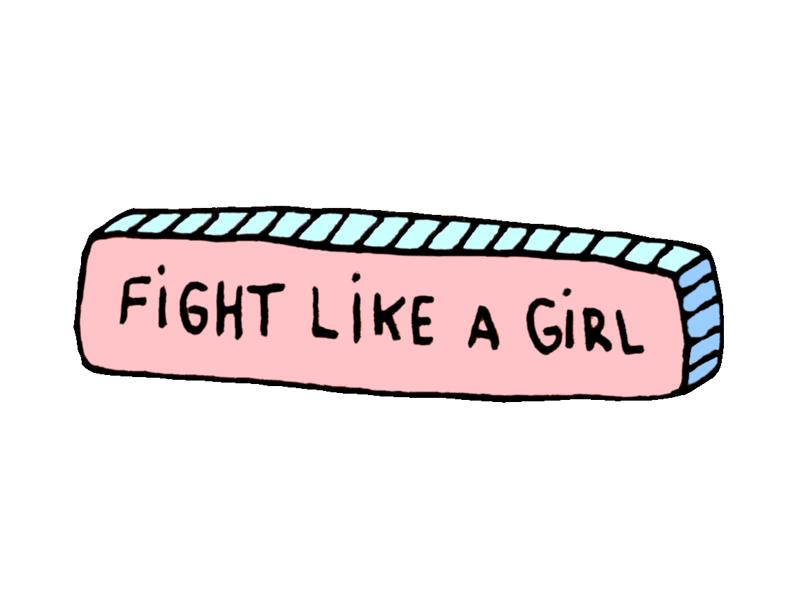 Fight Like A Girl Sticker for iOS & Android | GIPHY