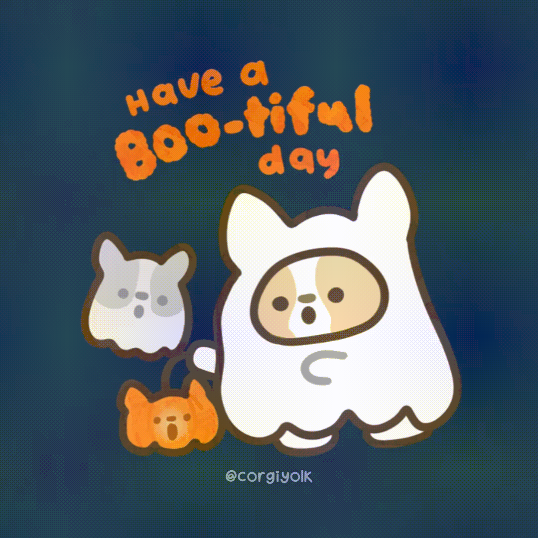 Halloween Ghost GIF by corgiyolk