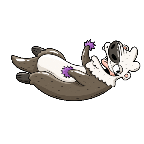 Sea Otter Chill Sticker by Mike Bennett Art