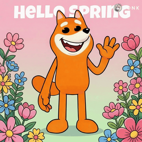 Hello Spring Waving GIF by BONK