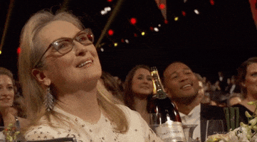 Celebrity gif. At the SAG awards, Meryl Streep nods her head in agreement and says, “yep.”