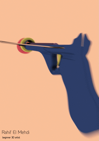 elmehdirahif crossbow toon shading 2d 3d animation 2d render GIF