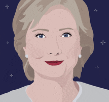 Hillary Clinton Illustration GIF by Julie Winegard