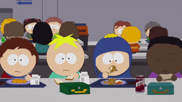 butters stotch table GIF by South Park 