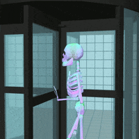 revolving door skeleton GIF by jjjjjohn