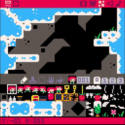 fabean sprite pico-8 map editor GIF