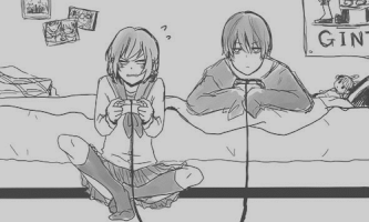 uncanny #anime #shouko #game #couple #kawaii #love #ashiteru #kagura #gintama #okita GIF