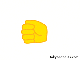 Cartoon gif. A generic yellow fist spins around and gives a thumbs up.