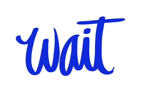 Denyse what wait lettering hold on GIF