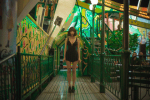 jankruck girl 90s model neon GIF