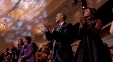 barack and michelle happy dance GIF by BET