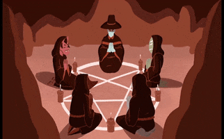 Satanic Ritual Halloween GIF by Cartuna