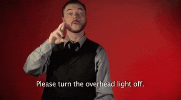 sign language please turn the overhead light off GIF by Sign with Robert