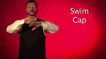 sign language swim cap GIF by Sign with Robert