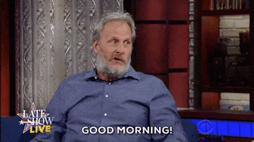 Good Morning Hello GIF by The Late Show With Stephen Colbert
