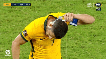 Water Bottle Reaction GIF by Football Australia