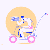on my way delivery GIF by nerdo