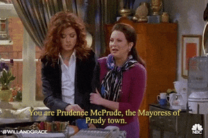 megan mullally prude GIF by Will & Grace
