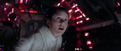 Scared Carrie Fisher GIF by Star Wars