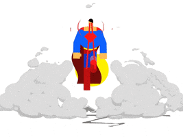 elmotionlab superman superhero laser vector GIF