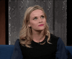 Celebrity gif. Reese Witherspoon rolls her eyes and rotates her head in a big circle to show how annoyed she is.