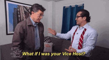 presidential debate what if i was your vice host GIF by The Late Show With Stephen Colbert
