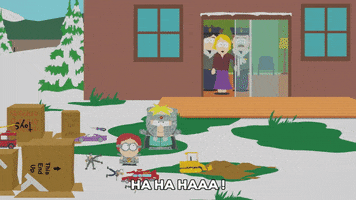 butters stotch laughing GIF by South Park 