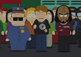 lieutenant commander worf officer barbrady GIF by South Park 