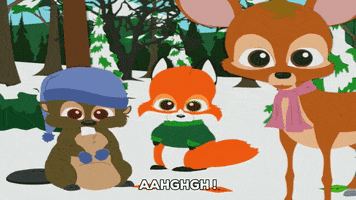 scared critter christmas GIF by South Park 