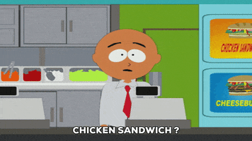 chicken sandwich cashier GIF by South Park 