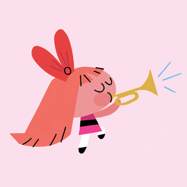 carrieleighhobsongmailcom happy announcement trumpet powerpuff girls GIF