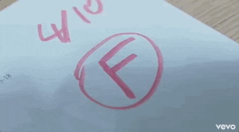 P!NK fail test pink school GIF