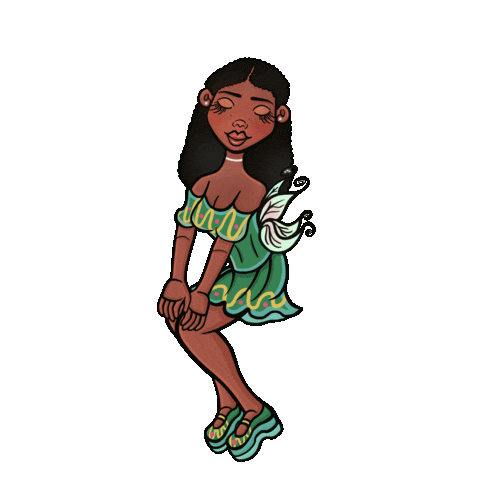 Flying Black Fairy Sticker by JellaCreative