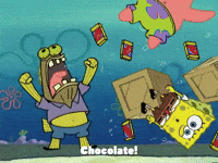 spongebob chocolate with nuts gif