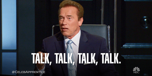 Arnold Schwarzenegger Shut Up GIF by The New Celebrity Apprentice - Find & Share on GIPHY