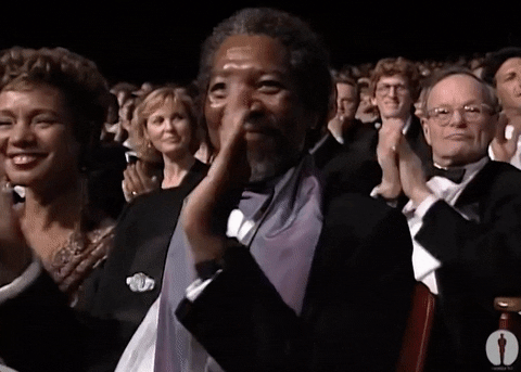 Morgan Freeman Aplauso GIF do Oscar