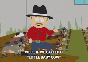baby cow eating GIF by South Park 