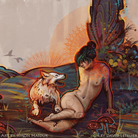 simonhaiduk dog illustration trippy nature GIF