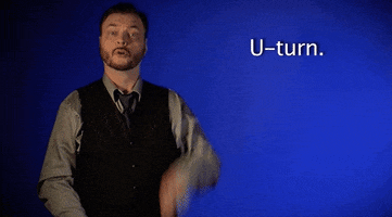 u turn asl GIF by Sign with Robert