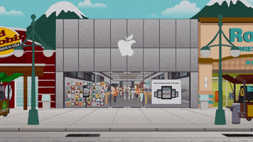 happy apple store GIF by South Park 