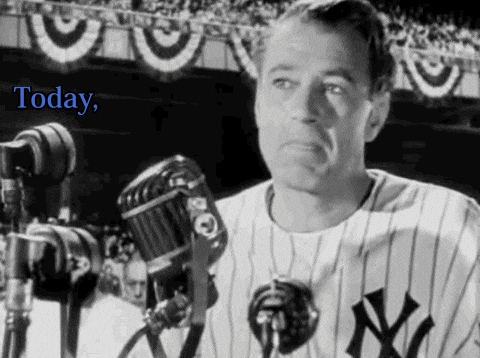 lucky lou gehrig GIF by Top 100 Movie Quotes of All Time