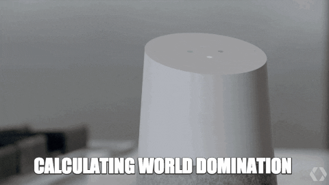dispositivo inteligente calculando a dominação mundial